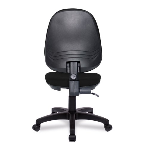 Nautilus Designs Java 100 Medium Back Single Lever Fabric Operator Office Chair Without Arms Black - BCF/I300/BK