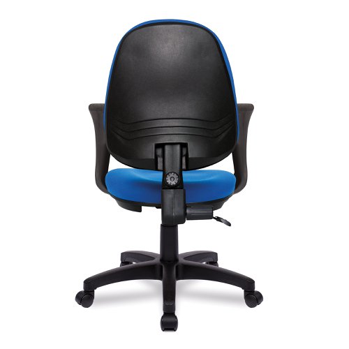 Nautilus Designs Java 100 Medium Back Single Lever Fabric Operator Office Chair With Fixed Arms Blue - BCF/I300/BL/A