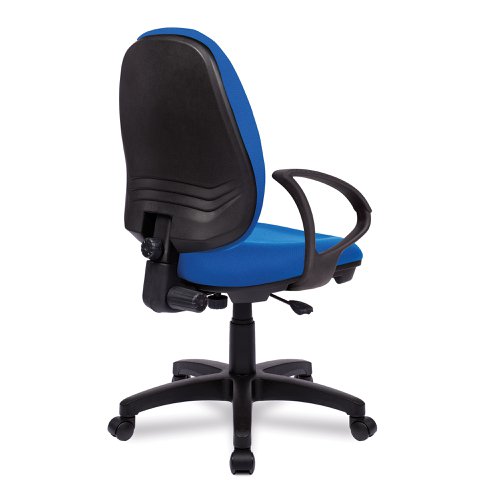 Nautilus Designs Java 100 Medium Back Single Lever Fabric Operator Office Chair With Fixed Arms Blue - BCF/I300/BL/A