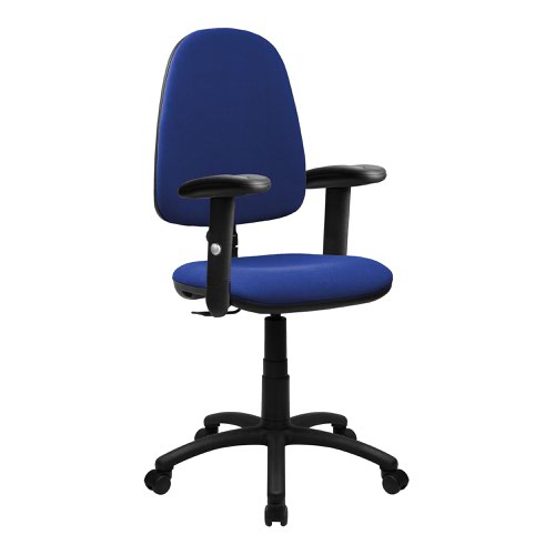 Java Medium Back Operator Chair - Single Lever with Height Adjustable Arms - Blue