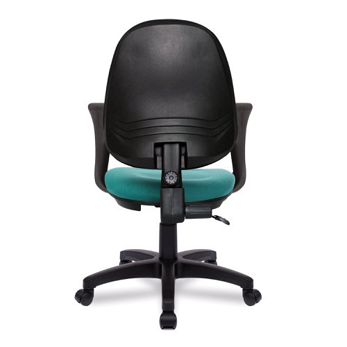 Nautilus Designs Java 100 Medium Back Single Lever Fabric Operator Office Chair With Fixed Arms Green - BCF/I300/GN/A