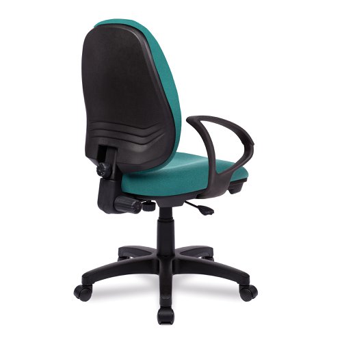 Nautilus Designs Java 100 Medium Back Single Lever Fabric Operator Office Chair With Fixed Arms Green - BCF/I300/GN/A
