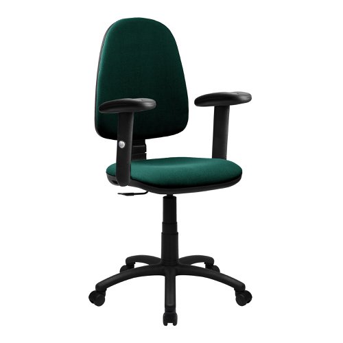 Java Medium Back Operator Chair - Single Lever with Height Adjustable Arms - Green