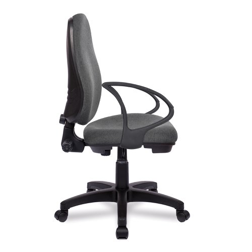 Nautilus Designs Java 100 Medium Back Single Lever Fabric Operator Office Chair With Fixed Arms Grey - BCF/I300/GY/A