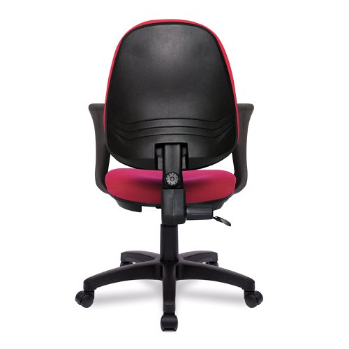 Nautilus Designs Java 100 Medium Back Single Lever Fabric Operator Office Chair With Fixed Arms Red - BCF/I300/RD/A