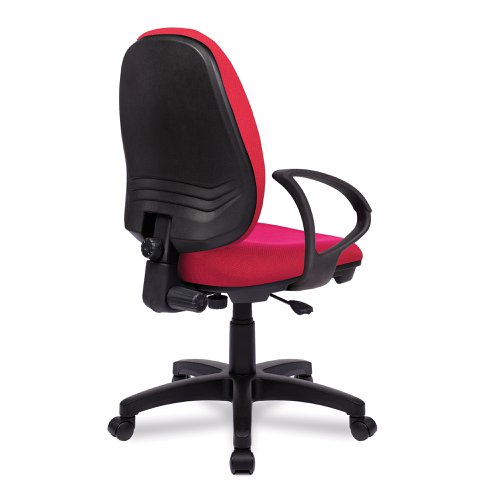 Nautilus Designs Java 100 Medium Back Single Lever Fabric Operator Office Chair With Fixed Arms Red - BCF/I300/RD/A