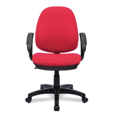 Nautilus Designs Java 100 Medium Back Single Lever Fabric Operator Office Chair With Fixed Arms Red - BCF/I300/RD/A