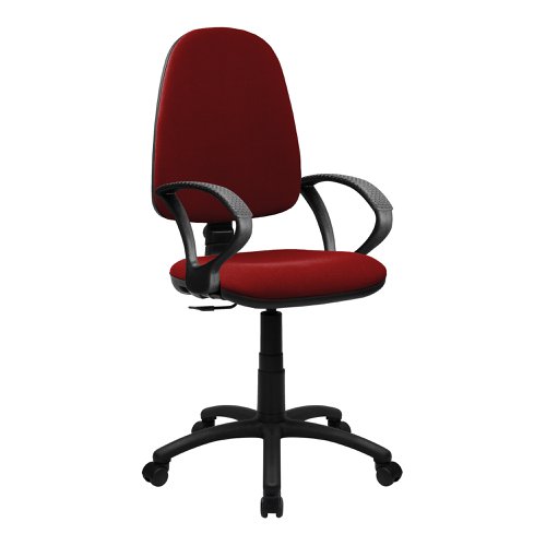 Java Medium Back Operator Chair - Single Lever with Fixed Arms - Wine
