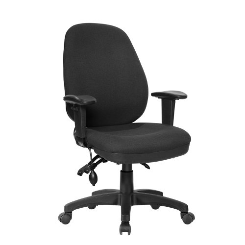 High Back Operator Chair with Height Adjustable Back & Arms, Seat Slider, Back Tilt Mechanism & Air Lumbar Pump