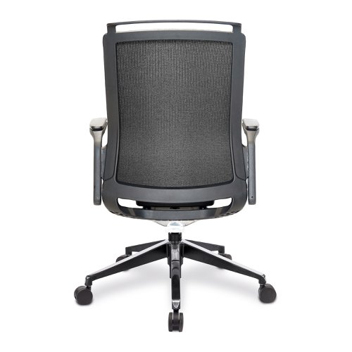 Nautilus Designs Libra High Back Fabric Executive Office Chair With Slimline Seat & Back Built-in Levers & Fixed Arms Black - BCF/K500/BK-BK