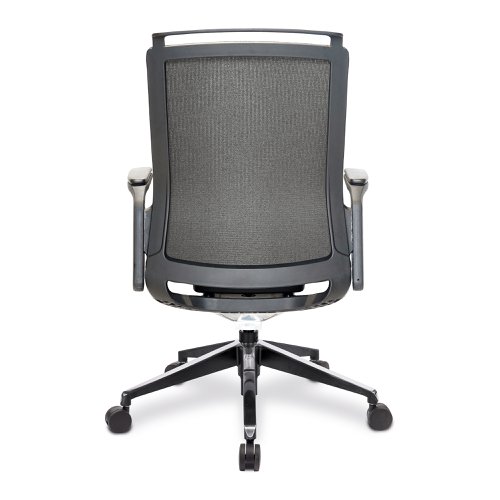 Nautilus Designs Libra High Back Fabric Executive Office Chair With Slimline Seat & Back Built-in Levers & Fixed Arms Grey - BCF/K500/BK-GY