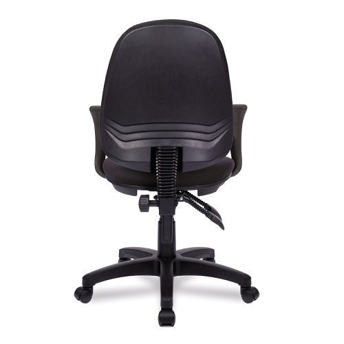 Nautilus Designs Java 200 Medium Back Twin Lever Fabric Operator Office Chair With Fixed Arms Black - BCF/P505/BK/A