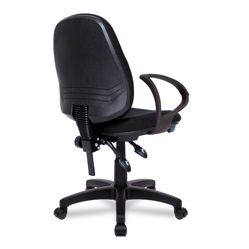 Nautilus Designs Java 200 Medium Back Twin Lever Fabric Operator Office Chair With Fixed Arms Black - BCF/P505/BK/A