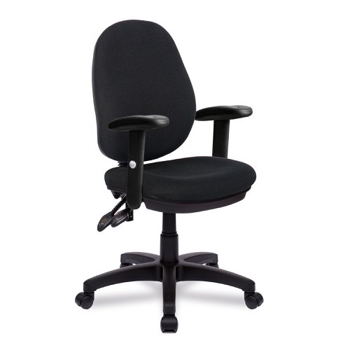 Java 200 Medium Back Operator Chair - Twin Lever with Height Adjustable Arms - Black