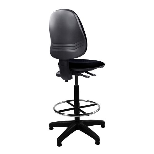 Nautilus Designs Java 200 Medium Back Twin Lever Fabric Draughtsman Operator Chair Without Arms Black - BCF/P505/BK/FCK