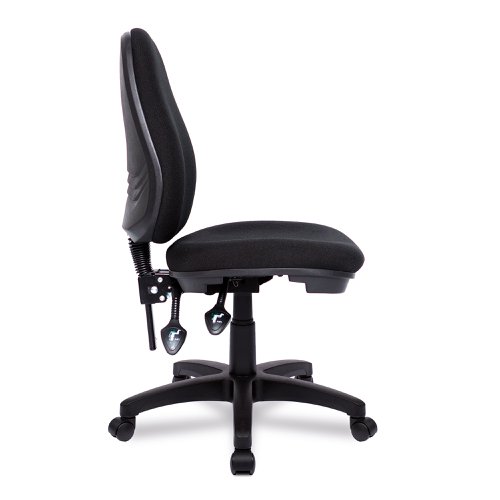 Nautilus Designs Java 200 Medium Back Twin Lever Fabric Operator Office Chair Without Arms Black - BCF/P505/BK