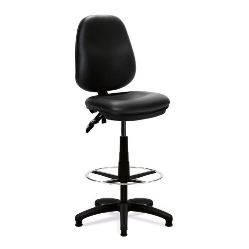 Java 200 Medium Back Draughtsman Chair - Twin Lever - Black Vinyl | BCF/P505/BKVFCK | Nautilus Designs
