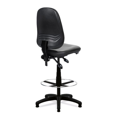 Nautilus Designs Java 200 Medium Back Twin Lever Vinyl Draughtsman Operator Chair Without Arms Black - BCF/P505/BKVFCK