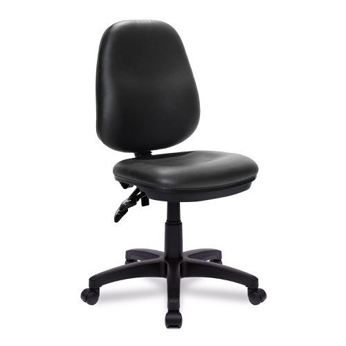 Nautilus Designs Java 200 Medium Back Twin Lever Vinyl Operator Office Chair Without Arms Black - BCF/P505/BKV