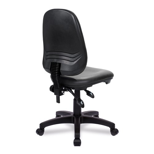 Nautilus Designs Java 200 Medium Back Twin Lever Vinyl Operator Office Chair Without Arms Black - BCF/P505/BKV