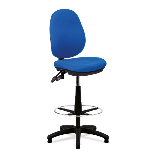 Nautilus Designs Java 200 Medium Back Twin Lever Fabric Draughtsman Operator Chair Without Arms Blue - BCF/P505/BL/FCK