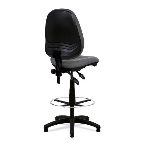 Nautilus Designs Java 200 Medium Back Twin Lever Fabric Draughtsman Operator Chair Without Arms Grey - BCF/P505/GY/FCK