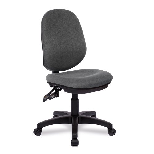 Nautilus Designs Java 200 Medium Back Twin Lever Fabric Operator Office Chair Without Arms Grey - BCF/P505/GY
