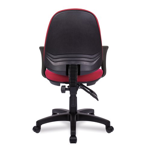 Nautilus Designs Java 200 Medium Back Twin Lever Fabric Operator Office Chair With Fixed Arms Red - BCF/P505/RD/A