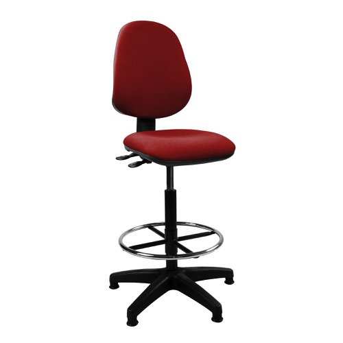 Java 200 Medium Back Draughtsman Chair - Twin Lever - Red