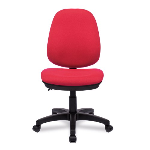 Nautilus Designs Java 200 Medium Back Twin Lever Fabric Operator Office Chair Without Arms Red - BCF/P505/RD
