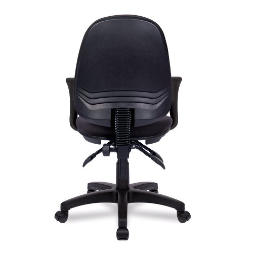 Nautilus Designs Java 300 Medium Back Synchronous Triple Lever Fabric Operator Office Chair With Fixed Arms Black - BCF/P606/BK/A
