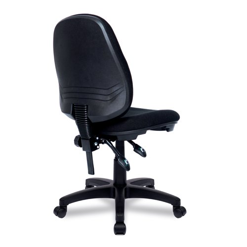 Nautilus Designs Java 300 Medium Back Synchronous Triple Lever Fabric Operator Office Chair Without Arms Black - BCF/P606/BK
