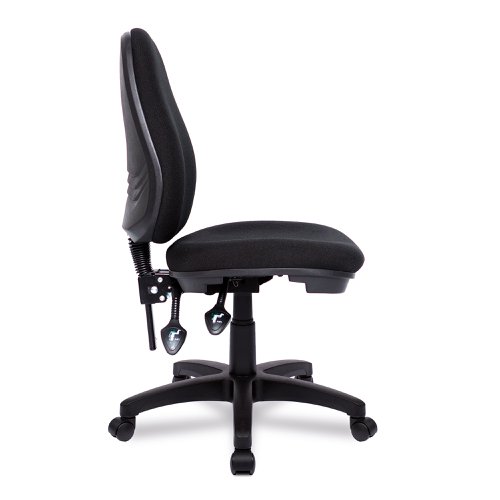 Nautilus Designs Java 300 Medium Back Synchronous Triple Lever Fabric Operator Office Chair Without Arms Black - BCF/P606/BK