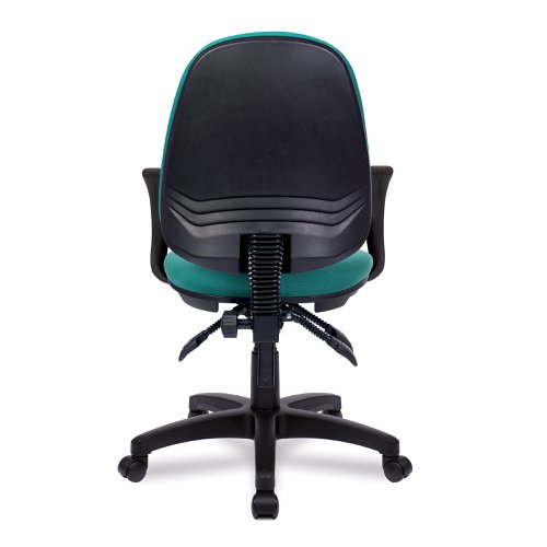 Nautilus Designs Java 300 Medium Back Synchronous Triple Lever Fabric Operator Office Chair With Fixed Arms Green - BCF/P606/GN/A