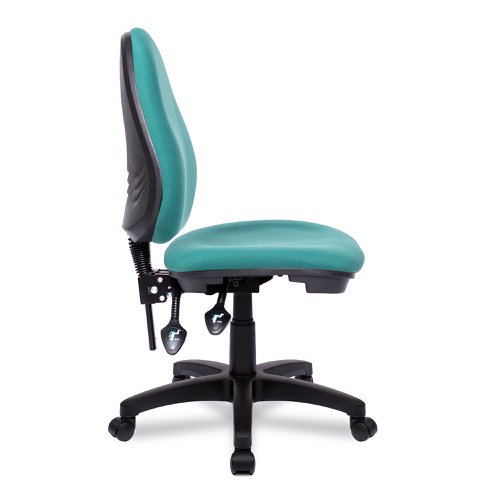 Nautilus Designs Java 300 Medium Back Synchronous Triple Lever Fabric Operator Office Chair Without Arms Green - BCF/P606/GN
