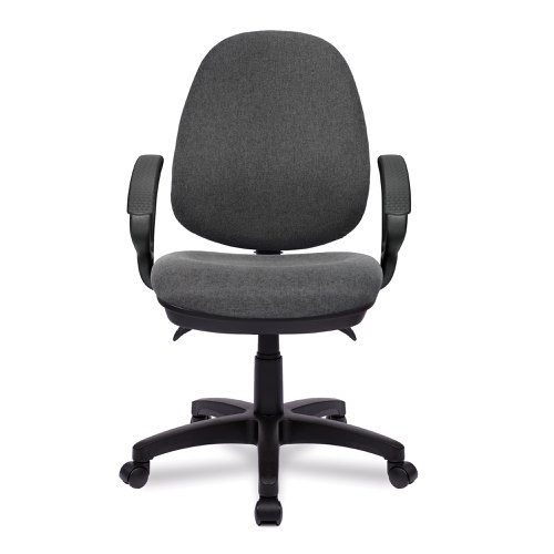 Nautilus Designs Java 300 Medium Back Synchronous Triple Lever Fabric Operator Office Chair With Fixed Arms Grey - BCF/P606/GY/A