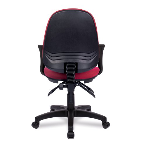 Nautilus Designs Java 300 Medium Back Synchronous Triple Lever Fabric Operator Office Chair With Fixed Arms Red - BCF/P606/RD/A