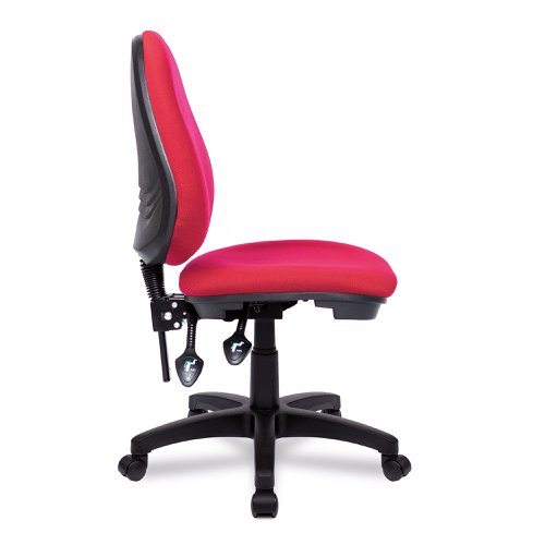 Nautilus Designs Java 300 Medium Back Synchronous Triple Lever Fabric Operator Office Chair Without Arms Red - BCF/P606/RD