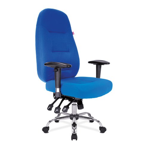 Babylon 24 Hour Synchronous Operator Chair with Fabric Upholstery and Chrome Base - Black