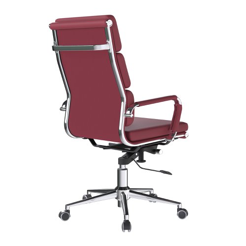 41082NA - Nautilus Designs Avanti High Back Bonded Leather Executive Office Chair With Individual Back Cushions and Fixed Arms Red - BCL/6003/OX