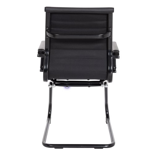 Contemporary Medium Back Bonded Leather visitor Chair with Black Frame - Black | BCL/8003AV/BK-BK | Nautilus Designs