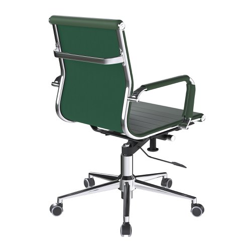 Nautilus Designs Aura Contemporary Medium Back Bonded Leather Executive Office Chair With Fixed Arms Forest Green - BCL/8003/FGN  40851NA