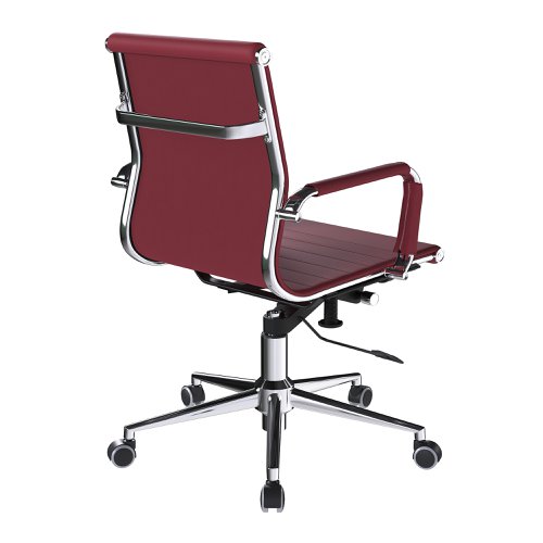 40858NA - Nautilus Designs Aura Contemporary Medium Back Bonded Leather Executive Office Chair With Fixed Arms Red - BCL/8003/OX