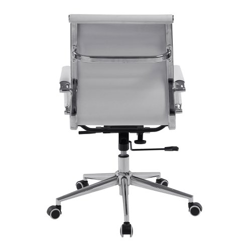 Nautilus Designs Aura Contemporary Medium Back Bonded Leather Executive Office Chair With Fixed Arms White - BCL/8003/WH 40830NA Buy online at Office 5Star or contact us Tel 01594 810081 for assistance