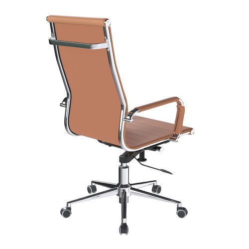 Nautilus Designs Aura Contemporary High Back Bonded Leather Executive Office Chair With Fixed Arms Coffee Brown - BCL/9003/BW