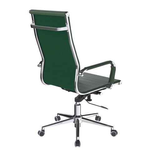 Nautilus Designs Aura Contemporary High Back Bonded Leather Executive Office Chair With Fixed Arms Forest Green - BCL/9003/FGN Office Chairs 40956NA