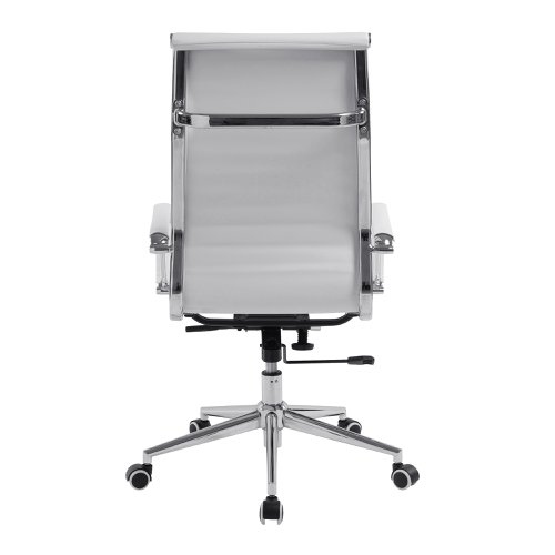 Nautilus Designs Aura Contemporary High Back Bonded Leather Executive Office Chair With Fixed Arms White - BCL/9003/WH 40928NA Buy online at Office 5Star or contact us Tel 01594 810081 for assistance