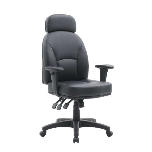 41425NA | Our plush high back 24 hour operator chair with headrest is packed with features. Offering height adjustable arms, a height adjustable backrest - its three lever mechanism provides a high level of adjustability via synchronous back and seat angle adjustment with seat height adjustment provided by a class 4 gaslift. Deep foam upholstered in durable fabric provides an extra level of comfort and a sturdy five star base offers solid dependability.