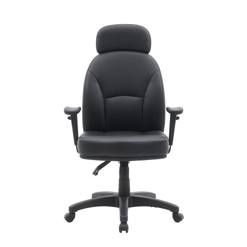 Nautilus Designs Avon High Back 24 Hour Triple Lever Bonded Leather Operator Office Chair With Height Adjustable Arms Black - BCL/R373/BK