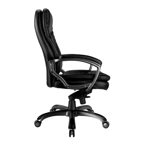 Nautilus Designs Kiev High Back Luxurious Leather Executive Office Chair With Fixed Arms Black - BCL/U646/LBK